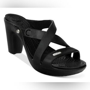 CROCS Cyprus IV Heeled Strappy women’s Sandals Black NWT